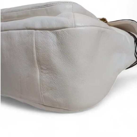 Coach Campbell Eva Flap Satchel White Leather Tote - Picture 5 of 12